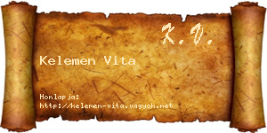 Kelemen Vita névjegykártya